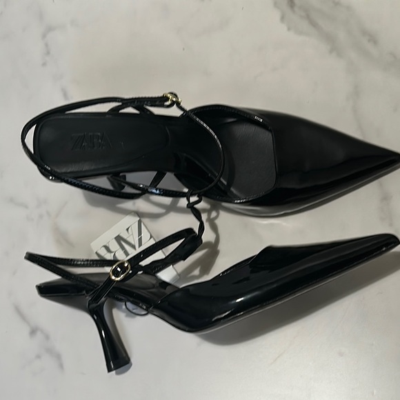 Zara Black Patent Leather Stiletto Heels - Picture 4 of 8